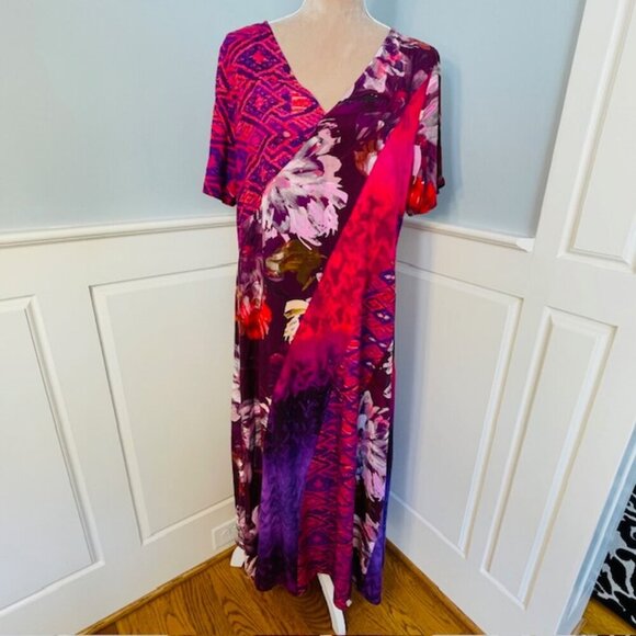 Soft Surroundings Rosario Floral Tropical Flowy Maxi Dress Large Petite - Picture 2 of 9
